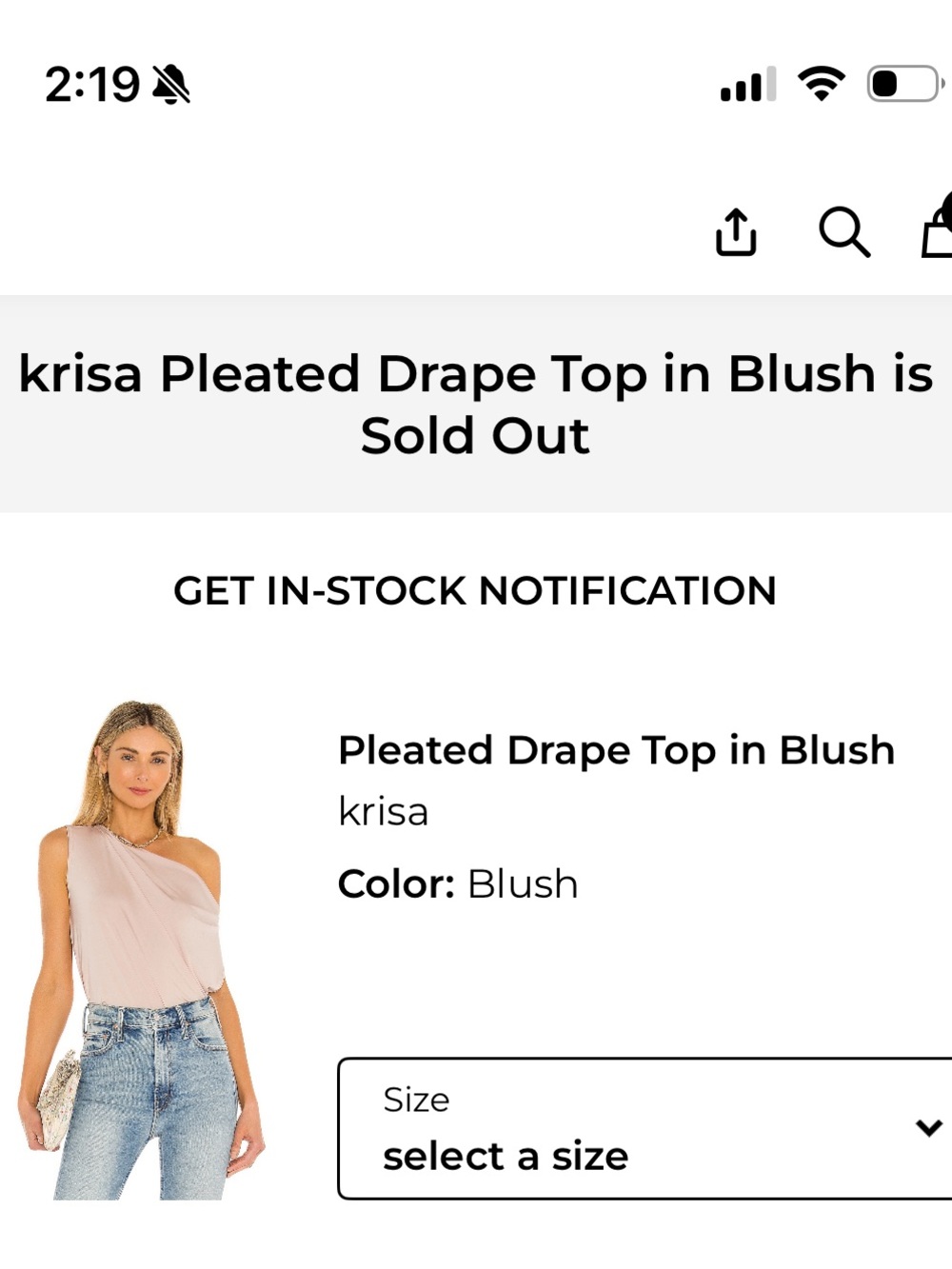 REVOLVE One-Shoulder Pleated Drape Top in Blush